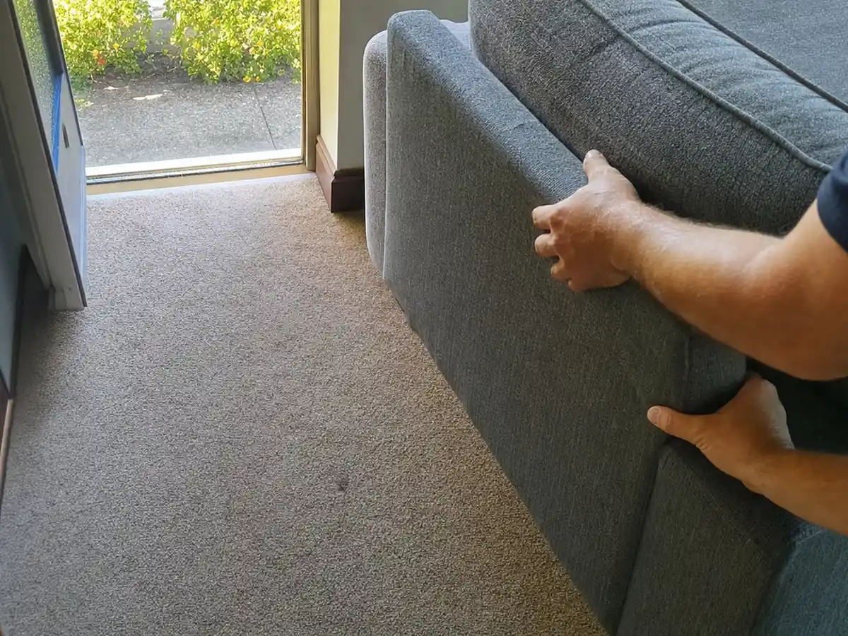 carpet cleaning technician on the job in Pacific Palisades, CA
